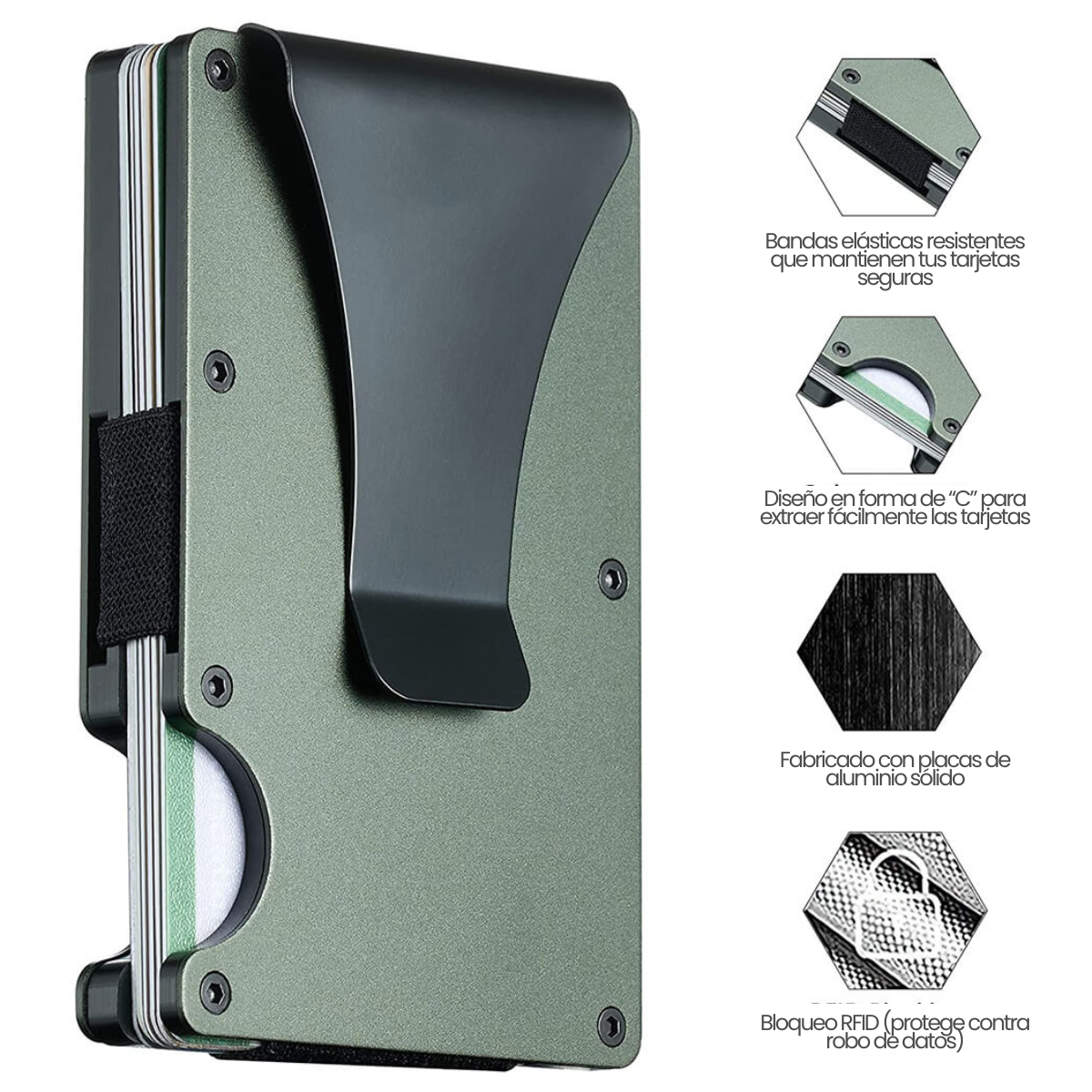 Billetera Metálica Portátil para Tarjetas