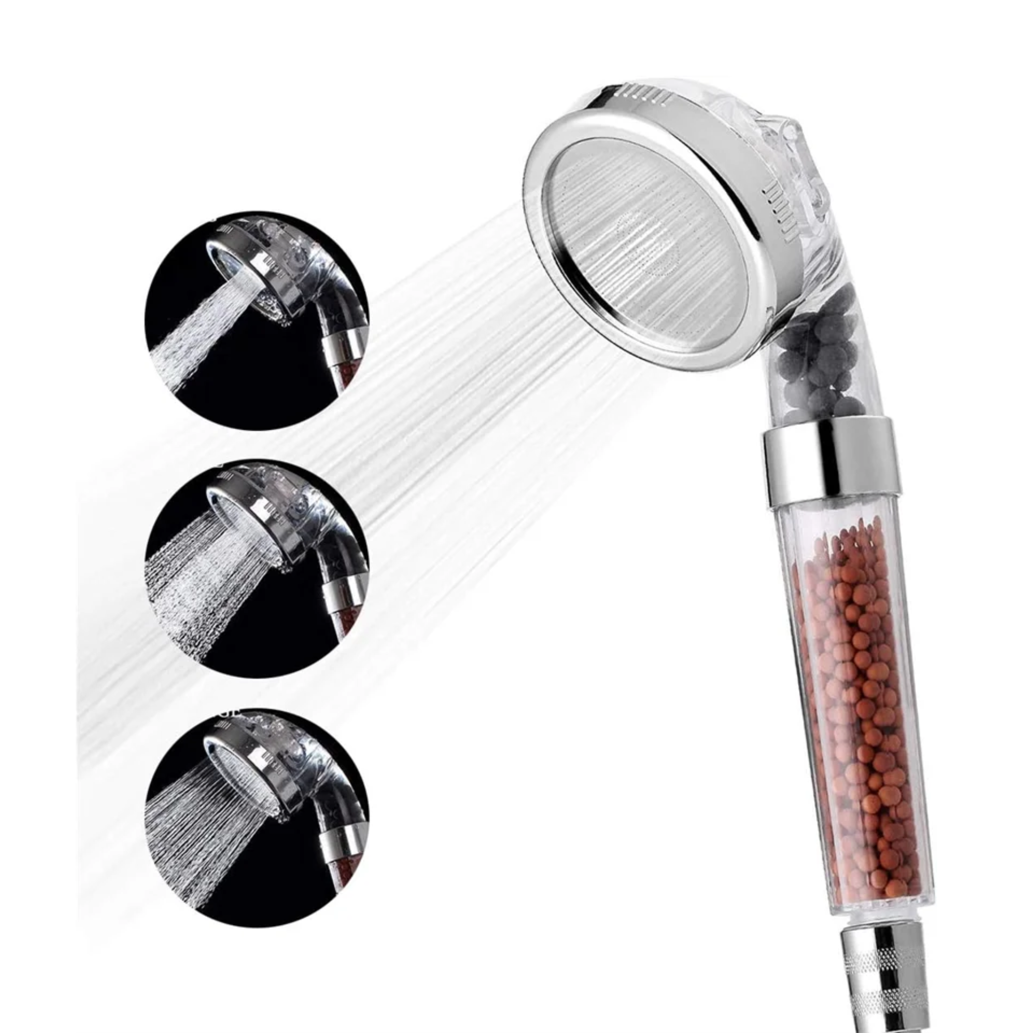 Cabezal de Ducha de Mano de Alta Presión con Filtro Incorporado