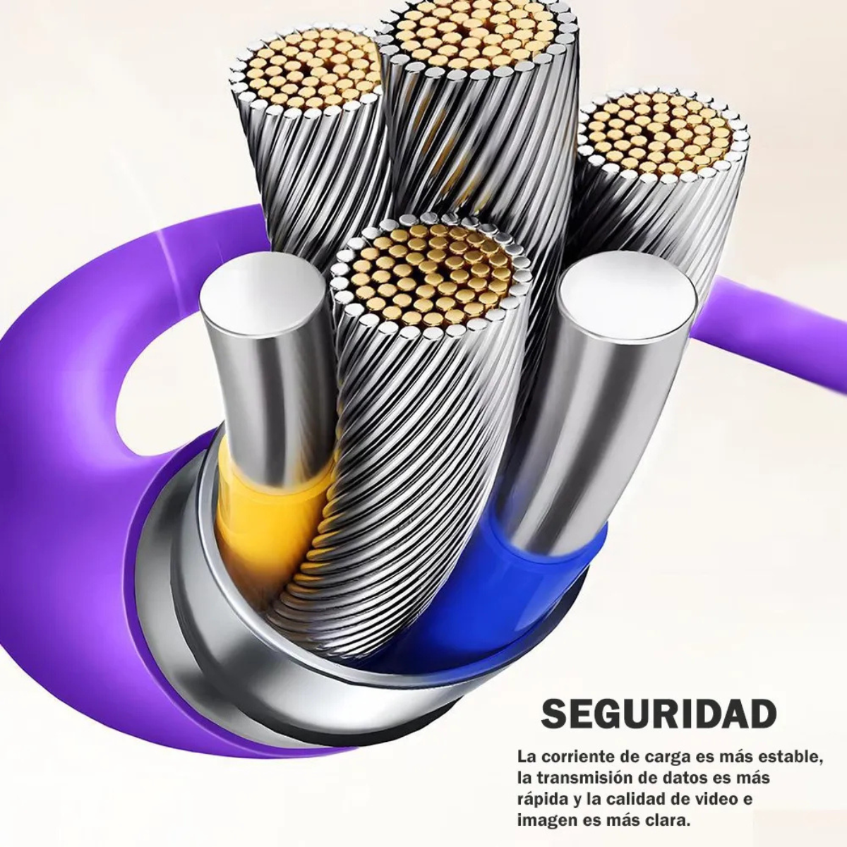 Cable de Carga 4 en 1 con Luz LED – Carga Rápida y Multifuncional para Dispositivos Móviles