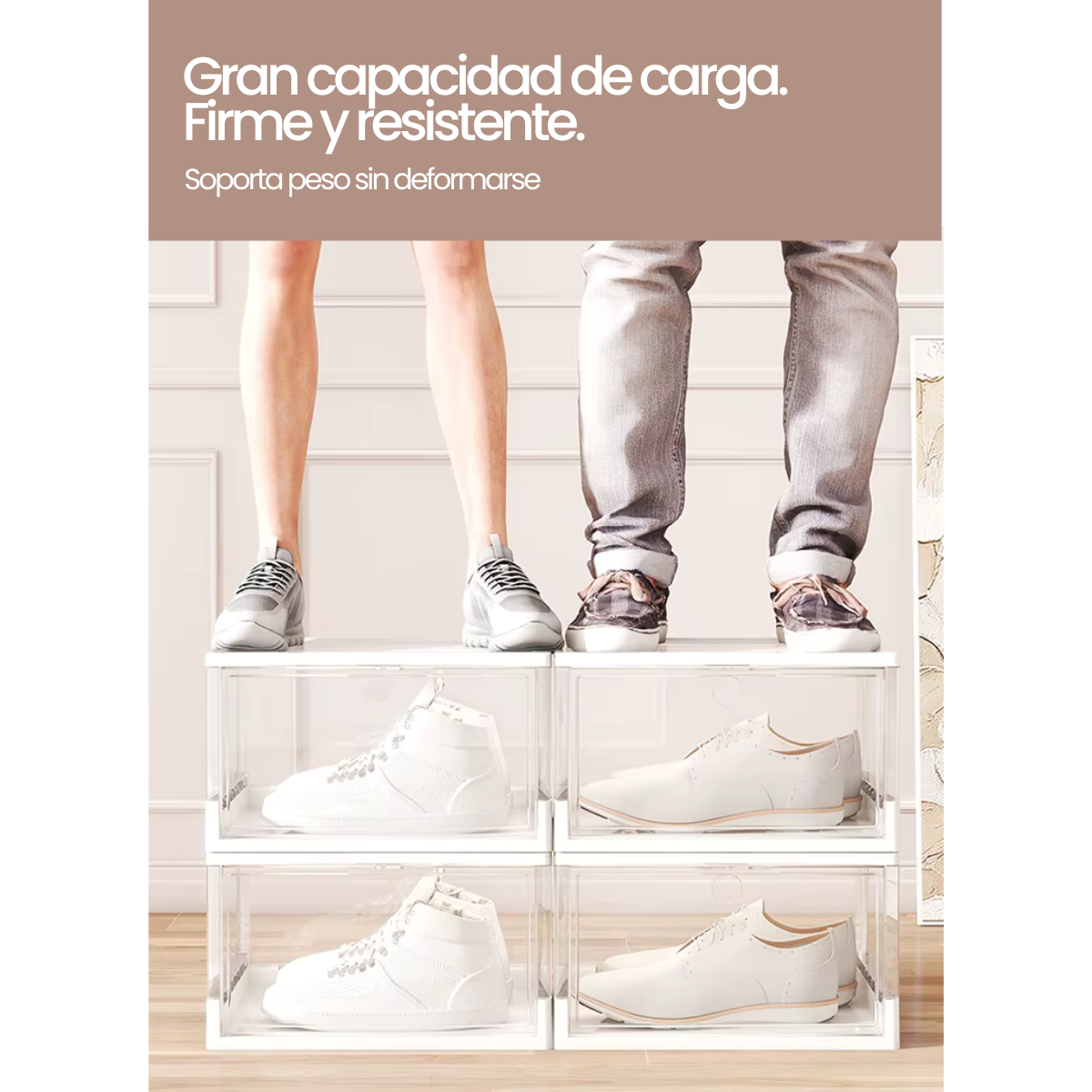 Caja de Almacenamiento para Calzado – Plegable, Apilable y con Puerta Transparente