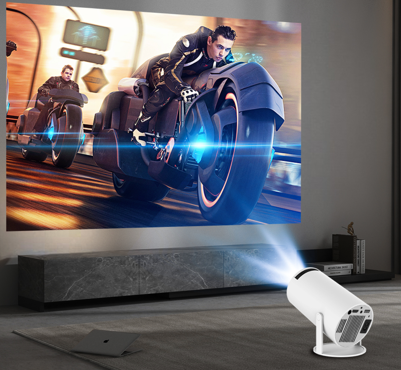 Proyector Portátil Inteligente con Android 11 – WiFi 6, Bluetooth 5.0 y Resolución HD