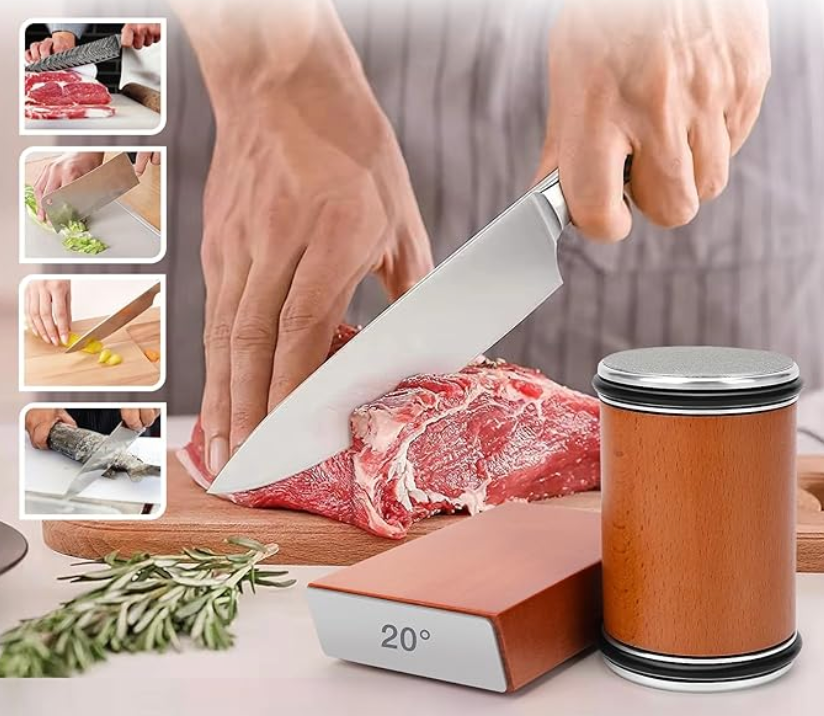 Afilador de Cuchillos Rodante con Ángulo Magnético Ajustable – Afilado Profesional y Preciso para Cocina