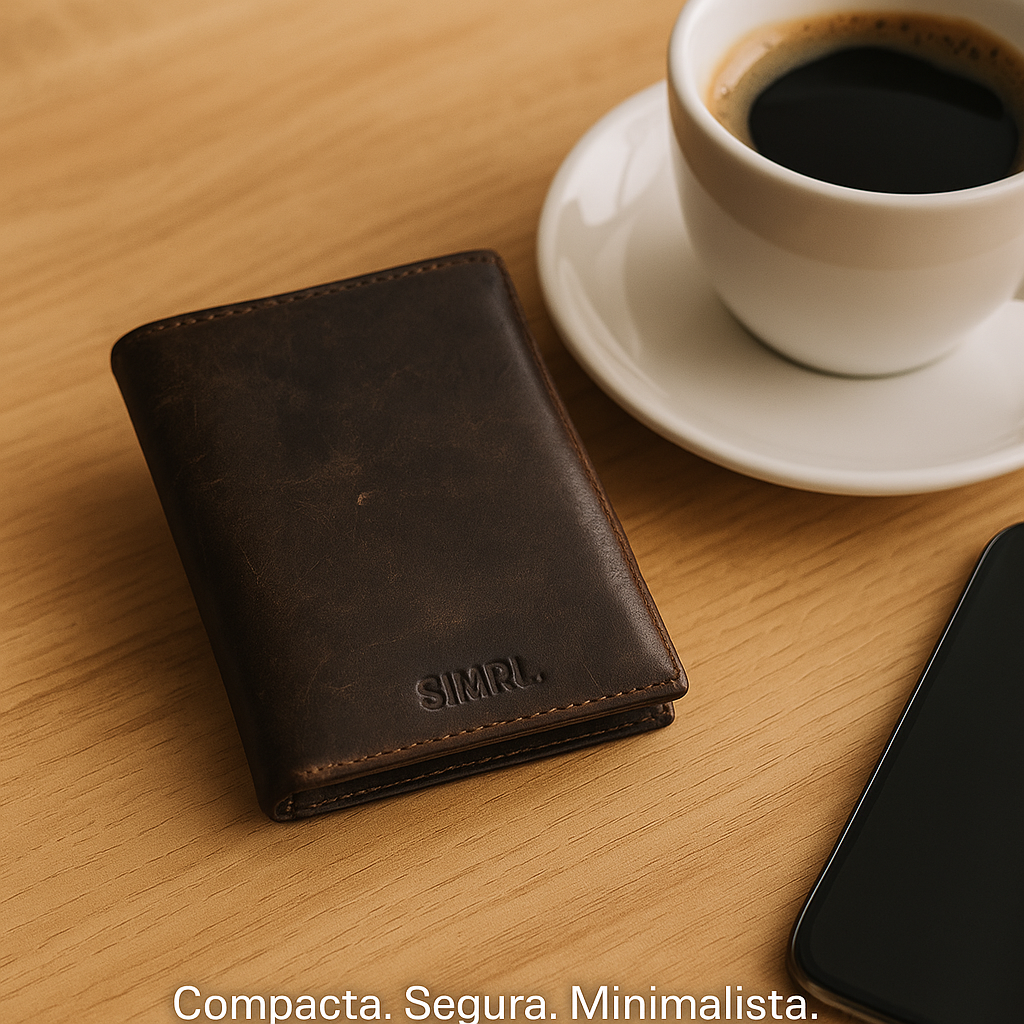 Billetera Tarjetero de Cuero Genuino SIMPL con Protección RFID