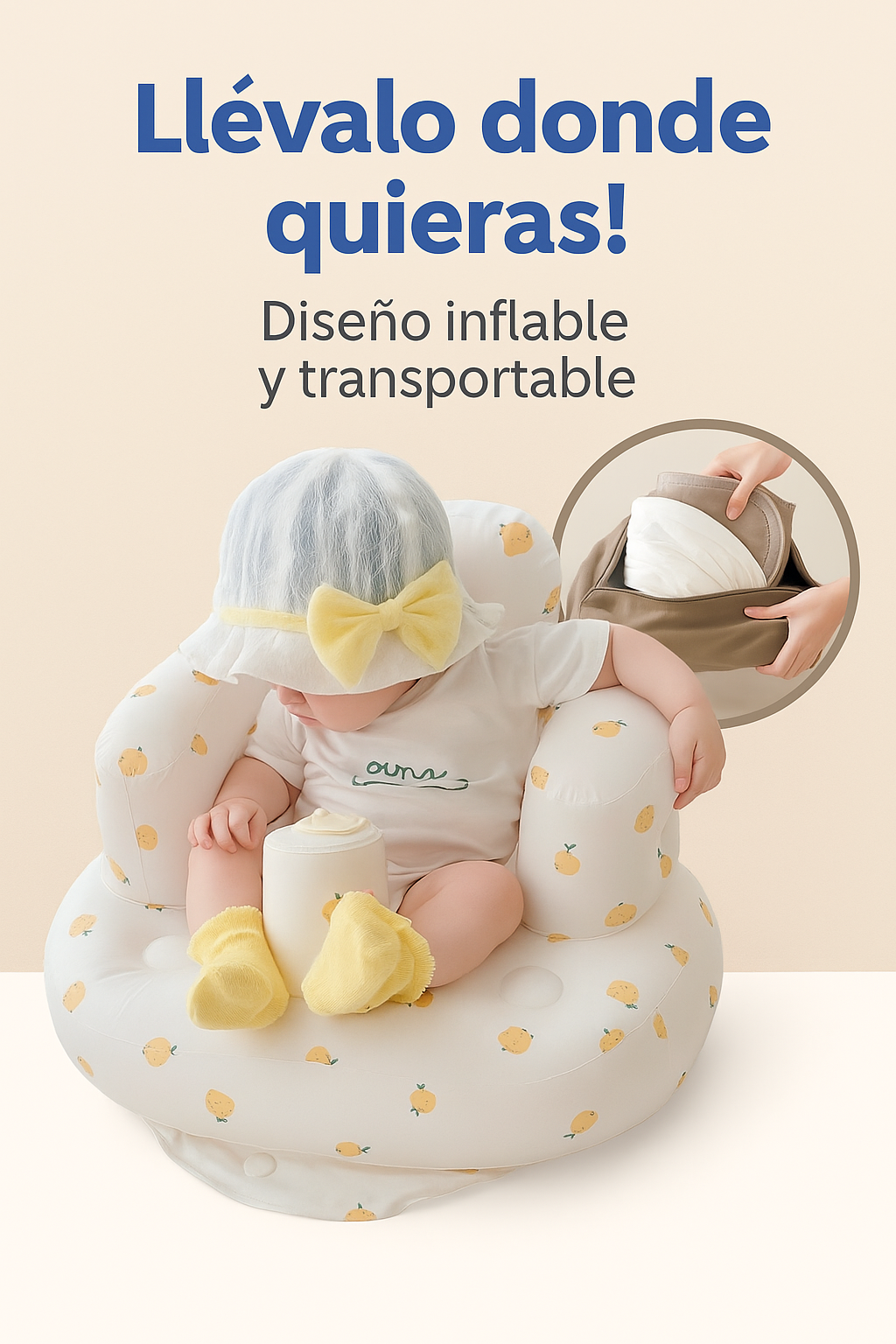 Asiento Inflable para Bebés – Soporte Ergonómico para Aprender a Sentarse