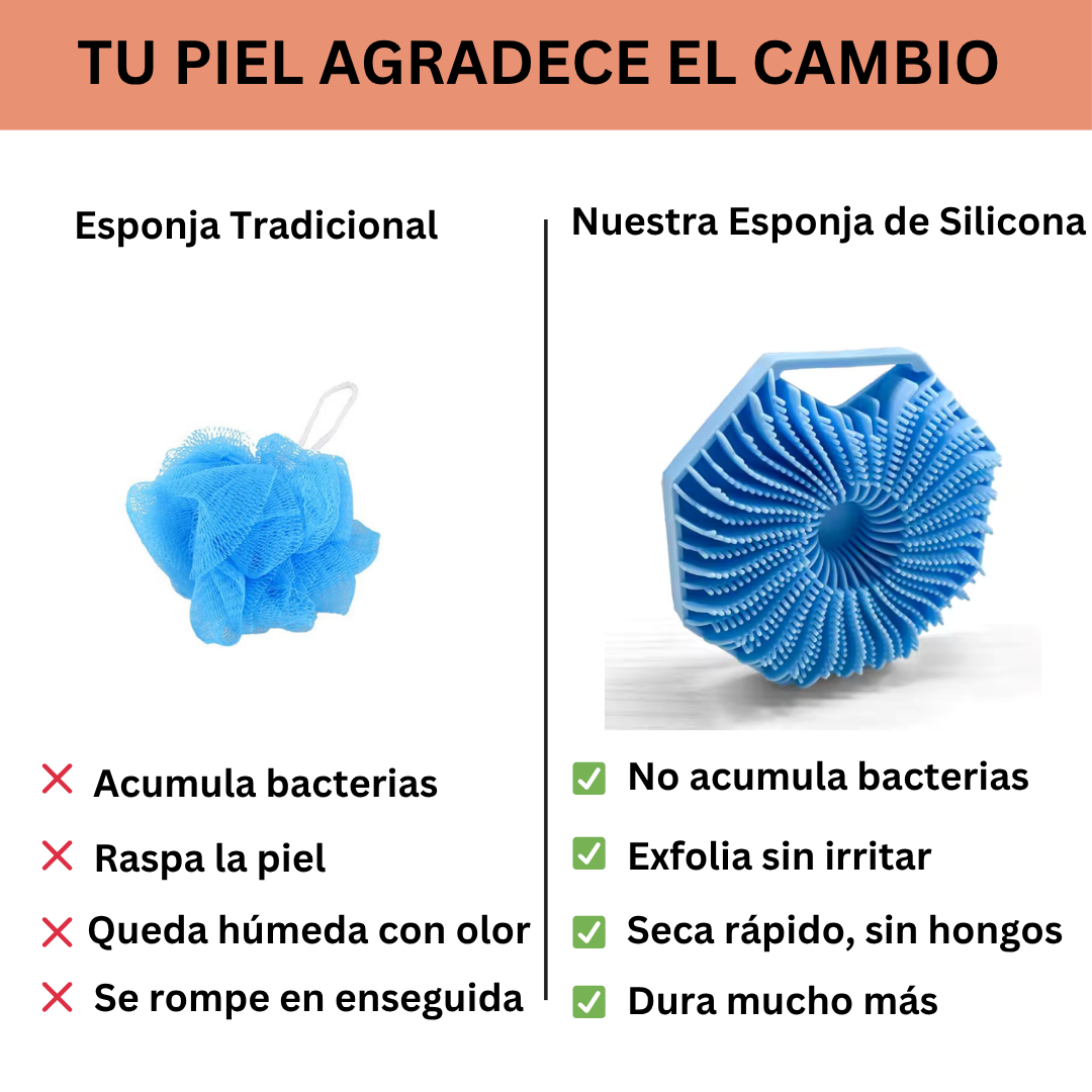 Esponja de Ducha de Silicona con Diseño Hexagonal – Exfoliación Suave y Limpieza Eficiente