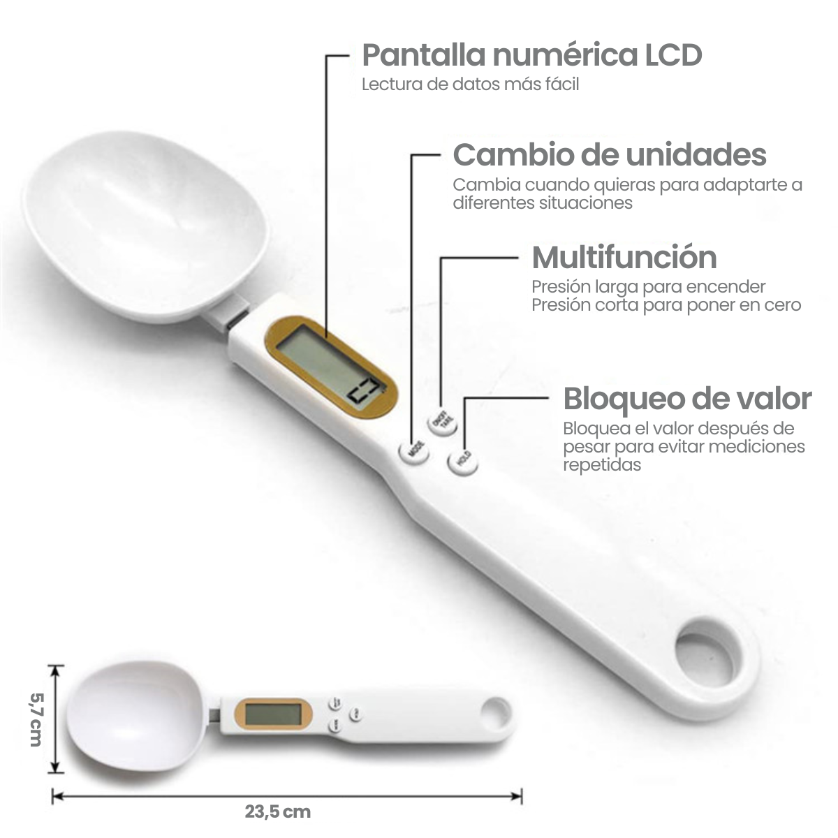 Cuchara Balanza Digital de Precisión – Medición Exacta para Cocina y Más