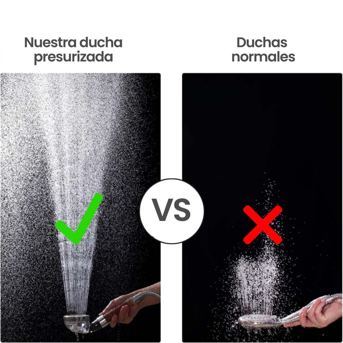 Cabezal de Ducha de Mano de Alta Presión con Filtro Incorporado