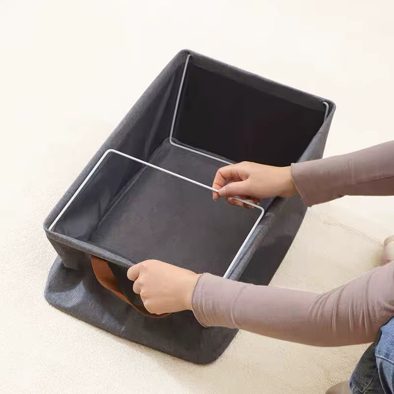 Caja de Almacenamiento Plegable para el Hogar – Organizador de Tela con Asas Reforzadas