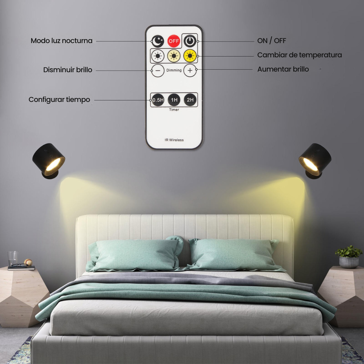 Lámpara LED Recargable con Doble Fuente de Luz y Base Magnética