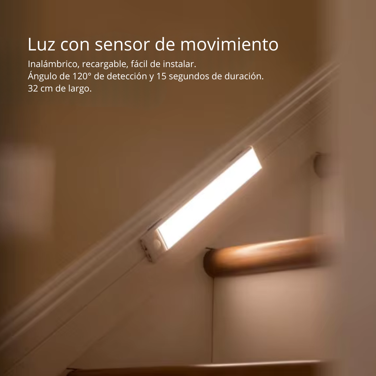 Luz LED Recargable USB con Sensor de Movimiento y Base Magnética – Iluminación Automática para Interiores