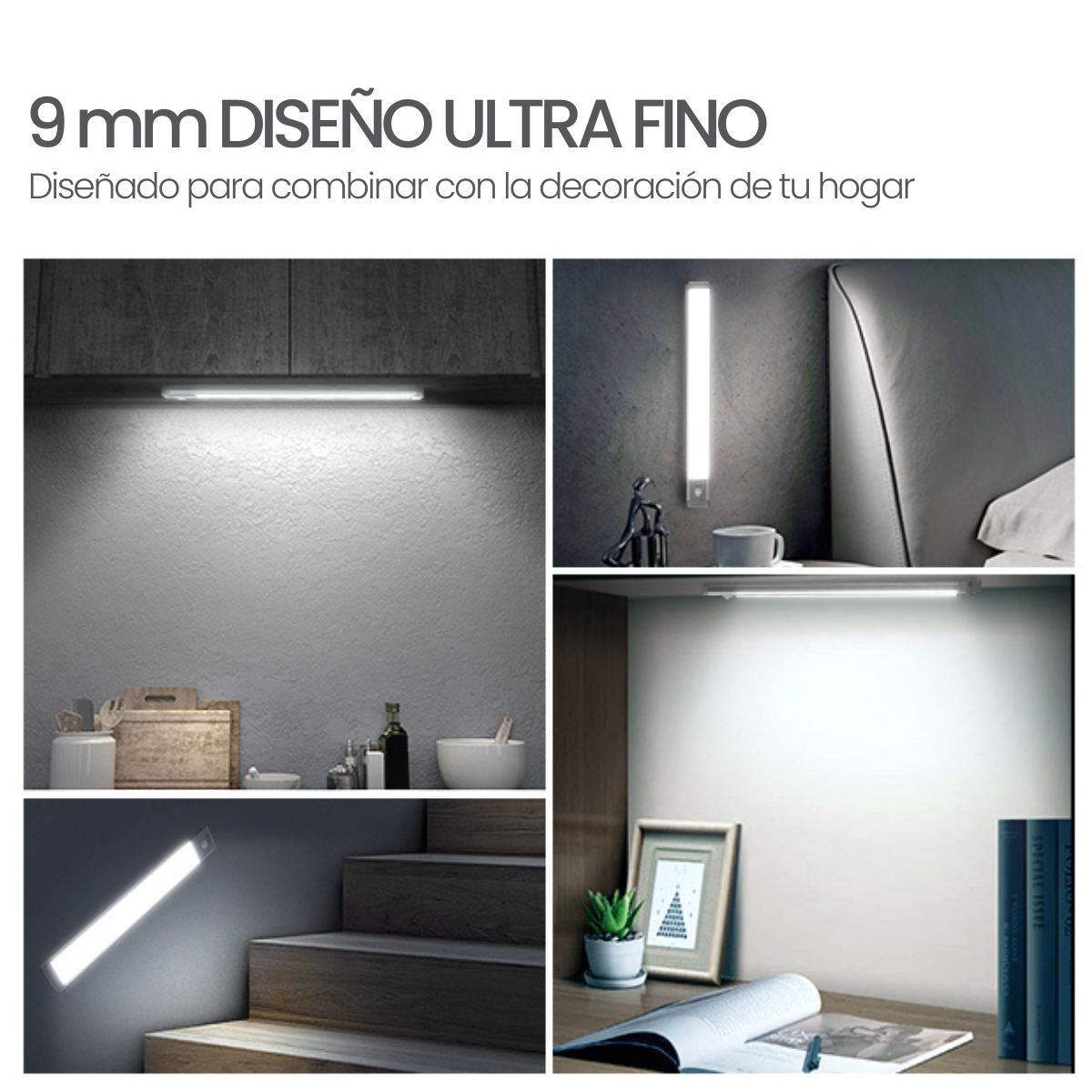 Luz LED Recargable USB con Sensor de Movimiento y Base Magnética – Iluminación Automática para Interiores
