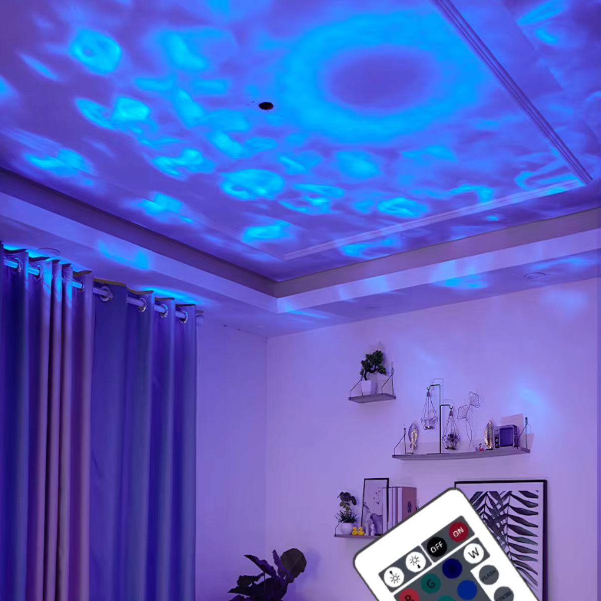 Lámpara Proyectora de Auroras Boreales RGB con Rotación – Iluminación Ambiental para Hogar y Oficina