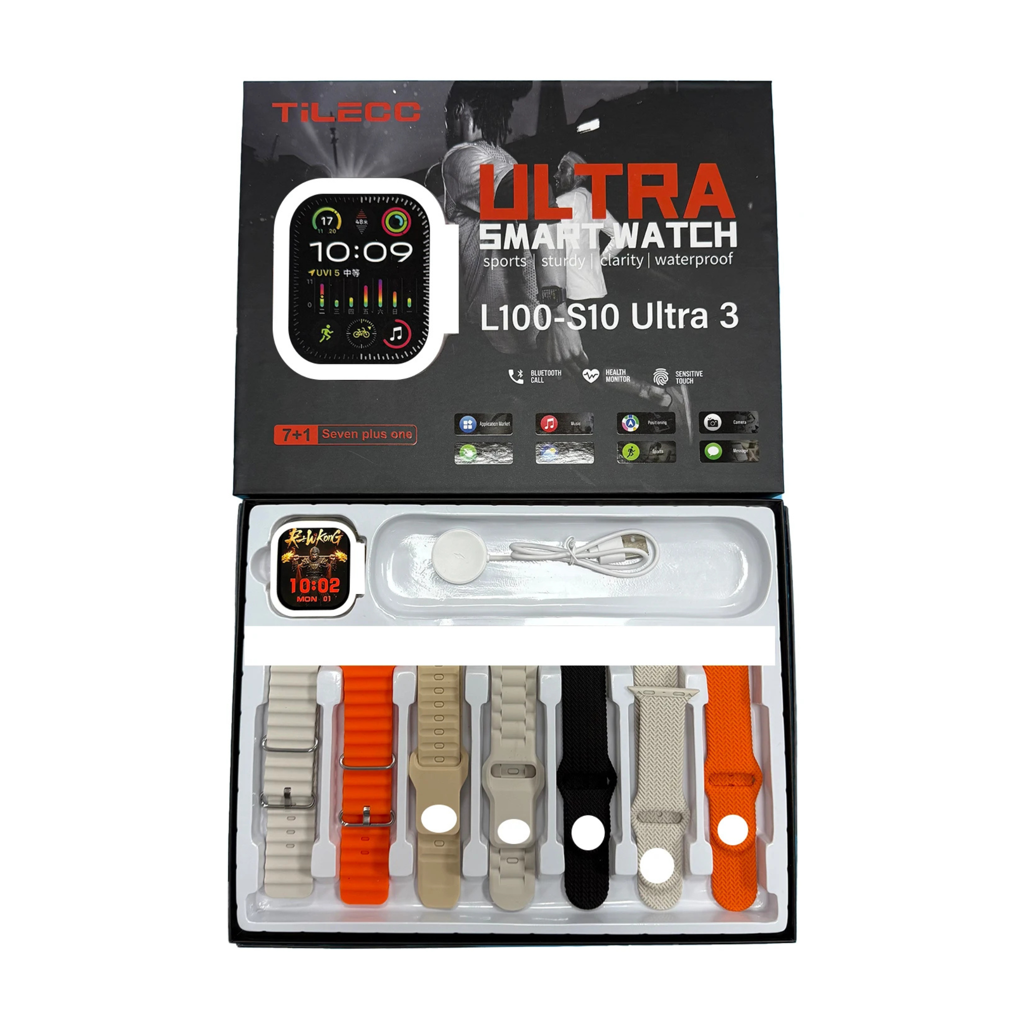 Reloj Smartwatch Deportivo 7 en 1 con 7 Mallas Intercambiables – Estilo, Salud y Tecnología en tu Muñeca