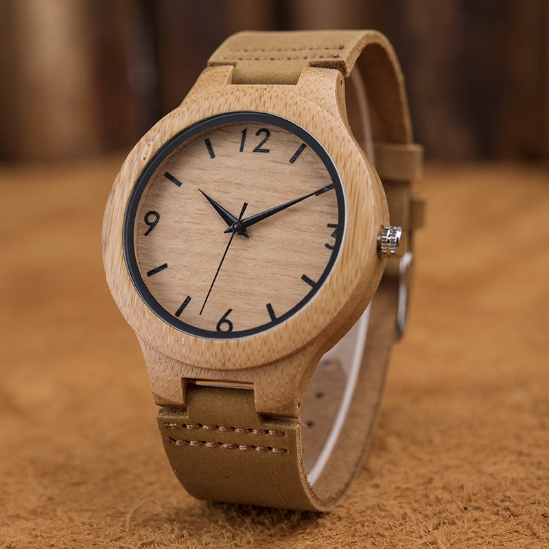 Reloj de Madera de Bambú TERRANOVA – Diseño Natural y Elegante para Uso Diario