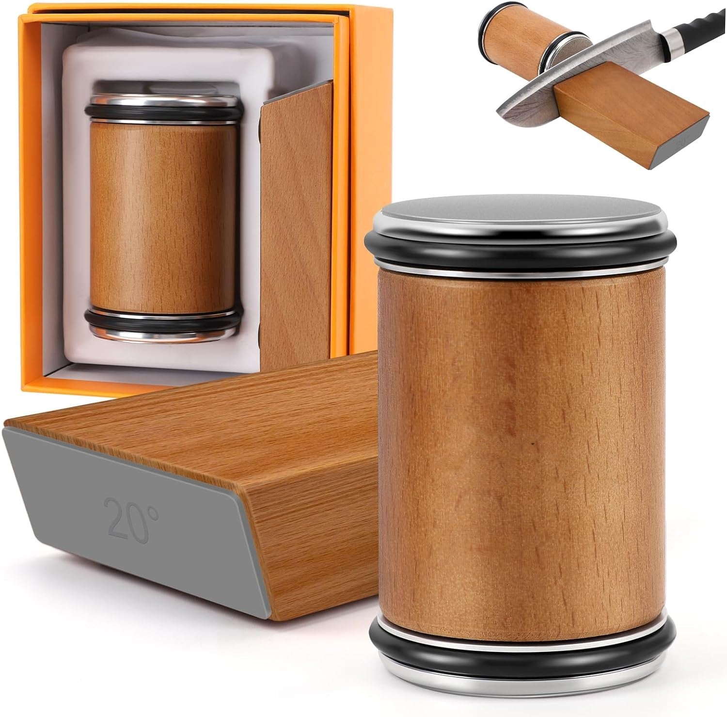 Afilador de Cuchillos Rodante con Ángulo Magnético Ajustable – Afilado Profesional y Preciso para Cocina