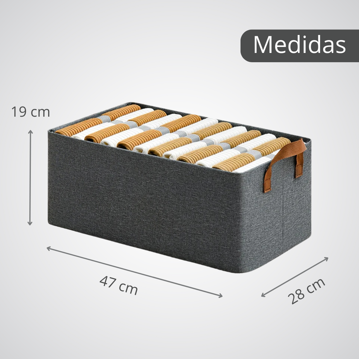 Caja de Almacenamiento Plegable para el Hogar – Organizador de Tela con Asas Reforzadas