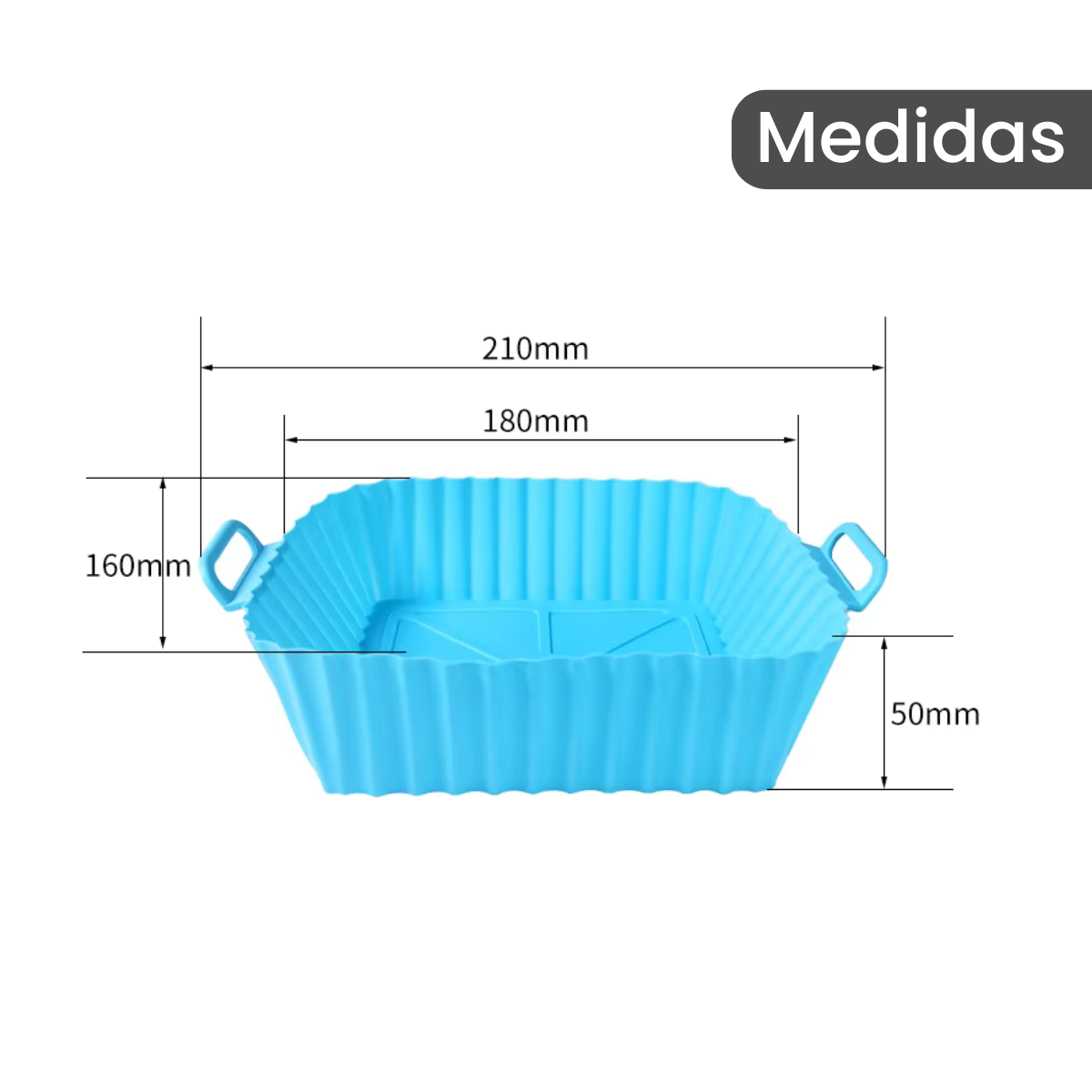 Molde / bandeja de Silicona para Air Fryer (pack de 3) – Antiadherente, Reutilizable y Fácil de Limpiar