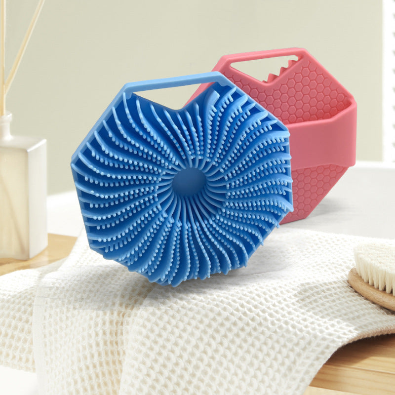 Esponja de Ducha de Silicona con Diseño Hexagonal – Exfoliación Suave y Limpieza Eficiente