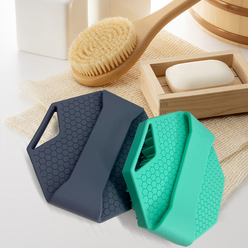 Esponja de Ducha de Silicona con Diseño Hexagonal – Exfoliación Suave y Limpieza Eficiente