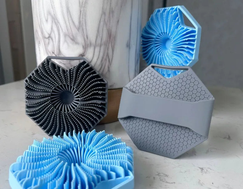 Esponja de Ducha de Silicona con Diseño Hexagonal – Exfoliación Suave y Limpieza Eficiente