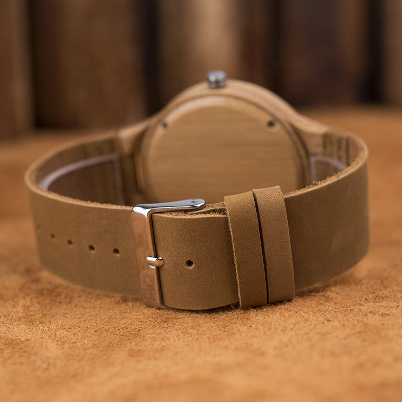 Reloj de Madera de Bambú TERRANOVA – Diseño Natural y Elegante para Uso Diario