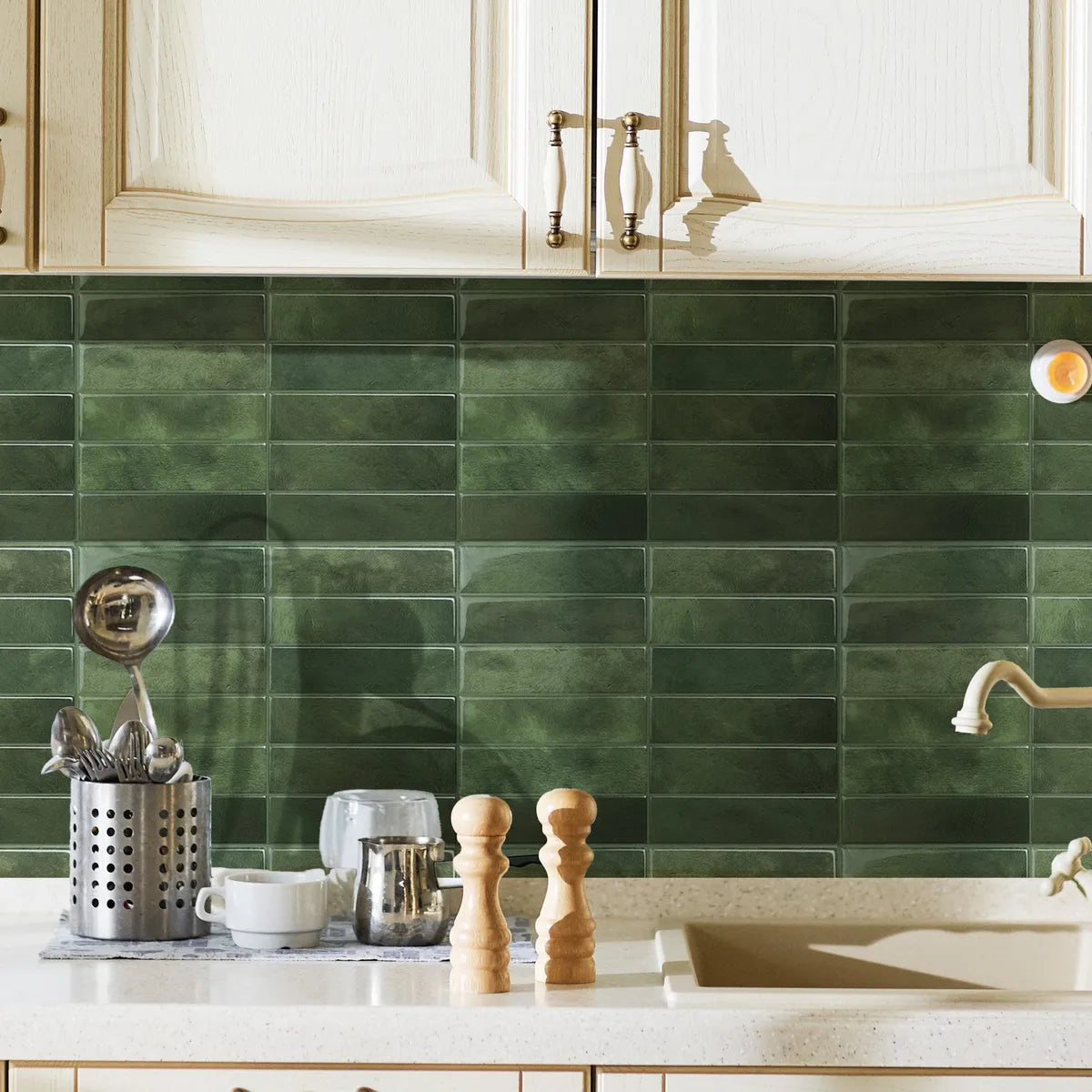 Azulejos Autoadhesivos 3D para Cocina y Baño - Pack 5 Planchas (0,33 metros cuadrados)