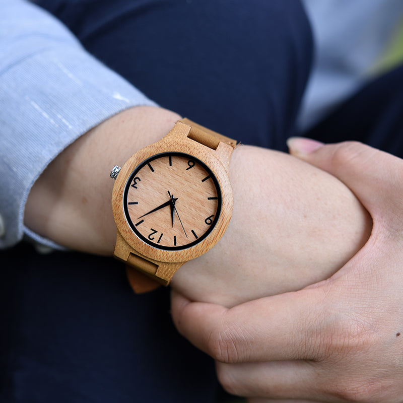 Reloj de Madera de Bambú TERRANOVA – Diseño Natural y Elegante para Uso Diario