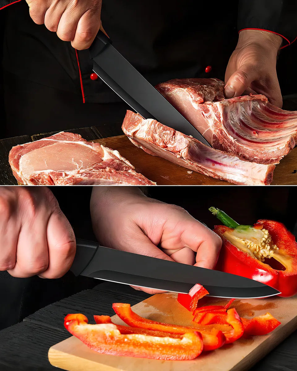 Juego de Cuchillos de Cocina Profesional de 14 Piezas de Acero al Carbono